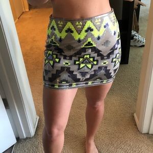 Aztec Sequin Skirt